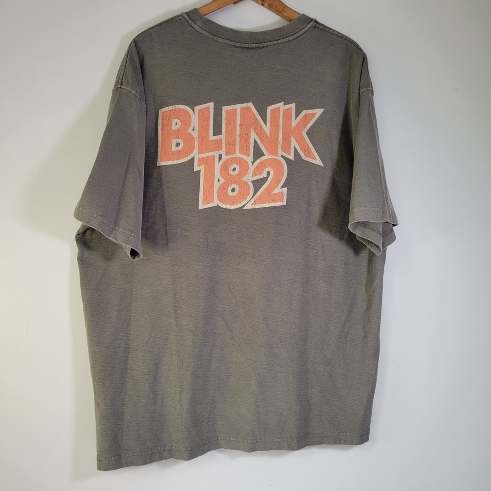 Blink-182 Skankin Rabbit Mascot Graphic Grunge 90s Band Tee Olive Green 2XL NWT - Picture 3 of 9